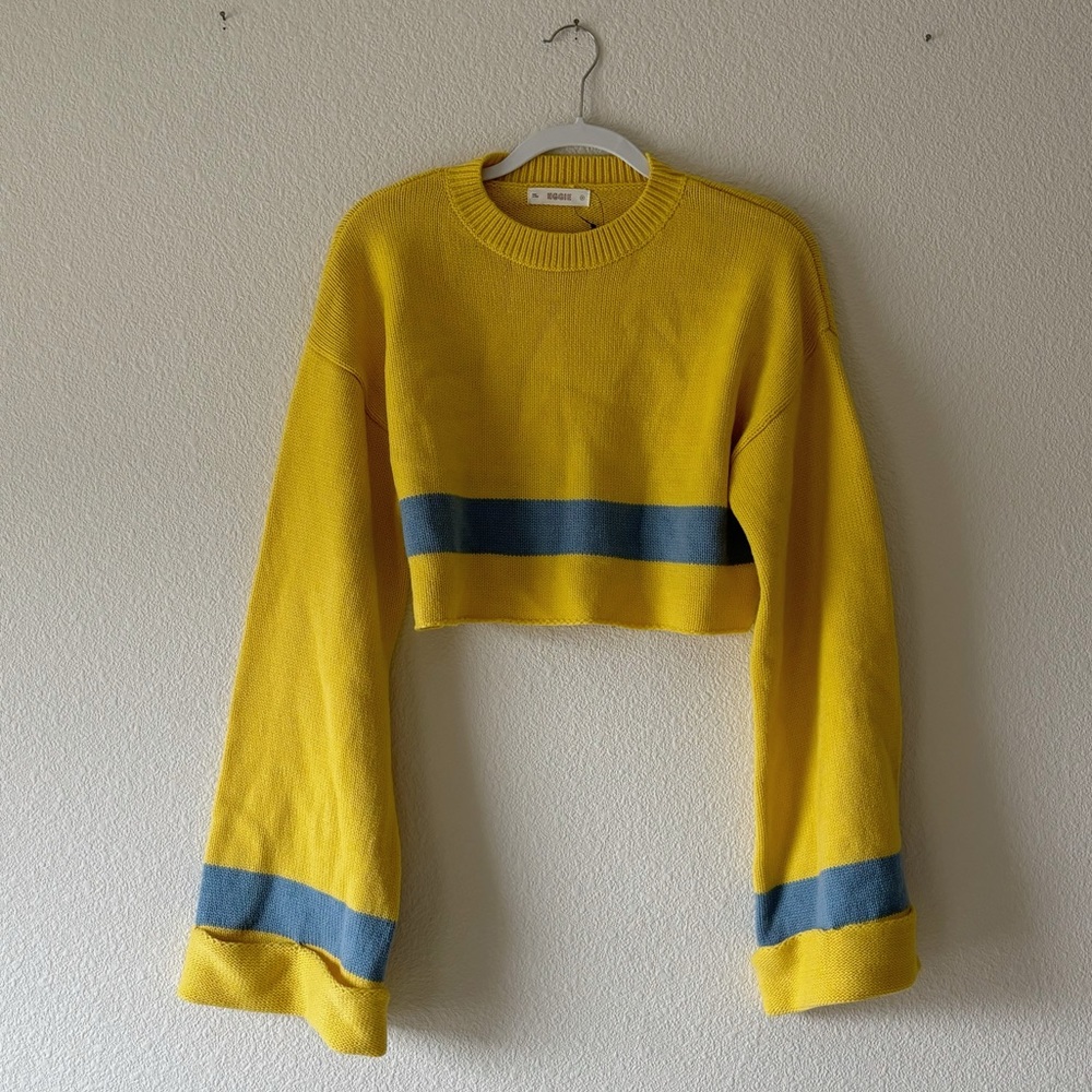 yellow cropped sweater